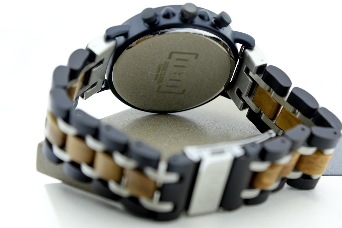 Reloj Análogo Ebony Wood y Acero Inox WAGS018-2C