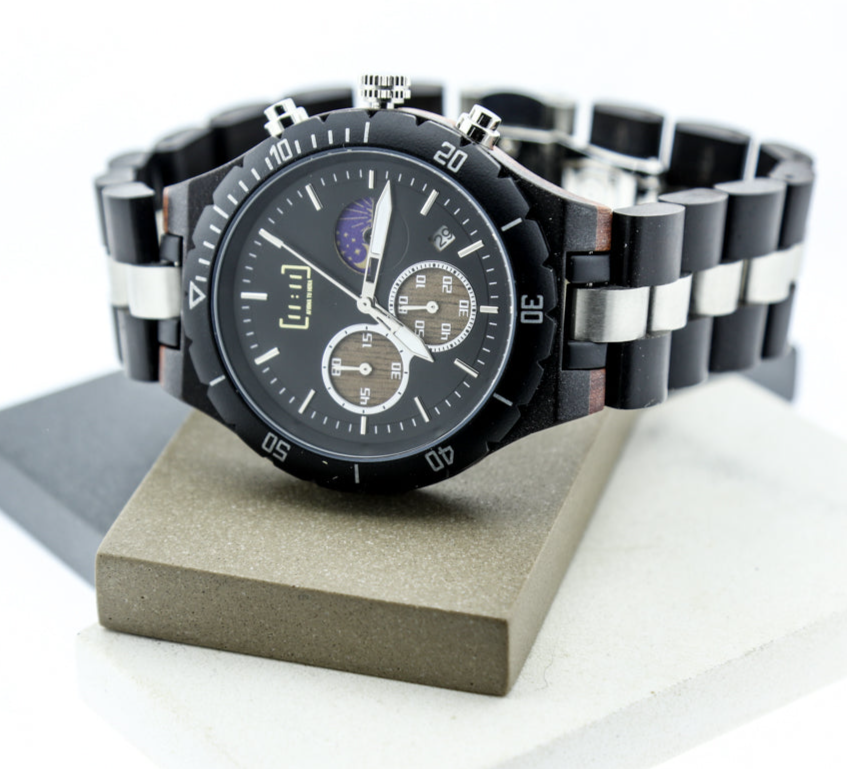 Reloj Análogo Ebony Wood y Acero Inox GT069-1C