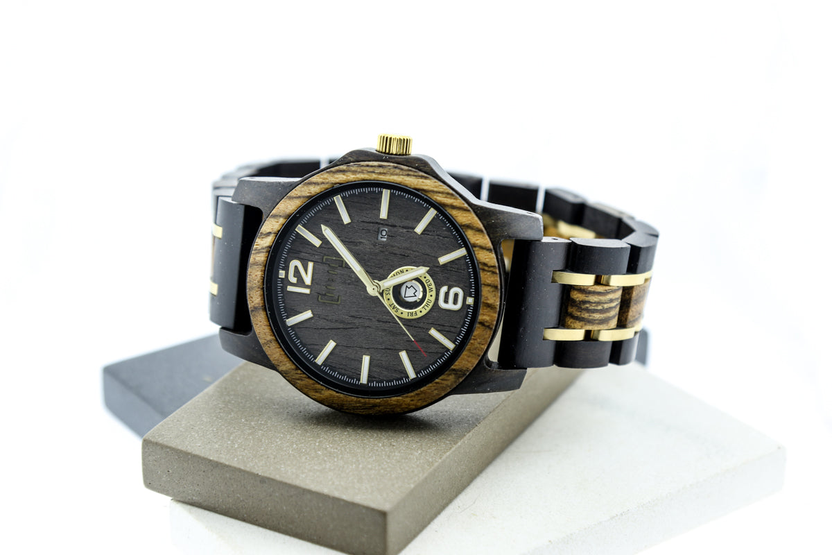 Reloj Análogo Ebony Wood y Acero Inox GT135-3C