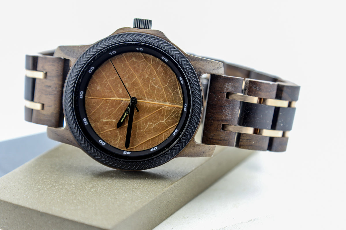 Reloj Análogo Nogal y Ébano Wood GT155-1C