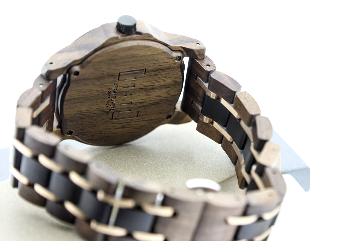 Reloj Análogo Nogal y Ébano Wood GT155-1C