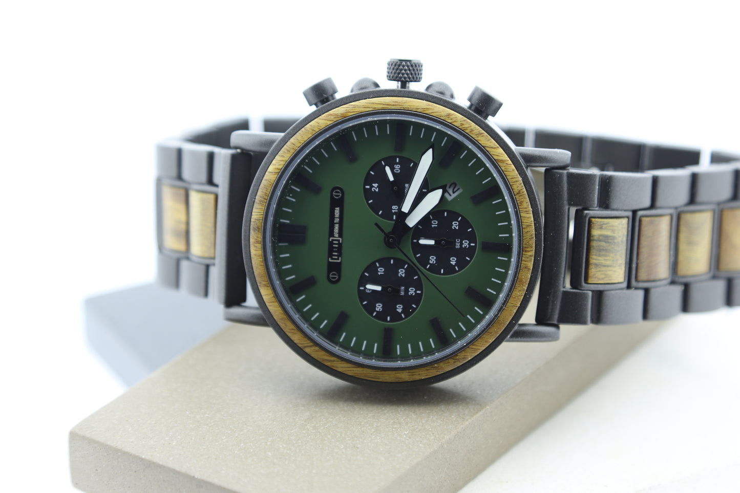 RELOJ ACERO DORADO – ESFERA VERDE WAGT063-2C