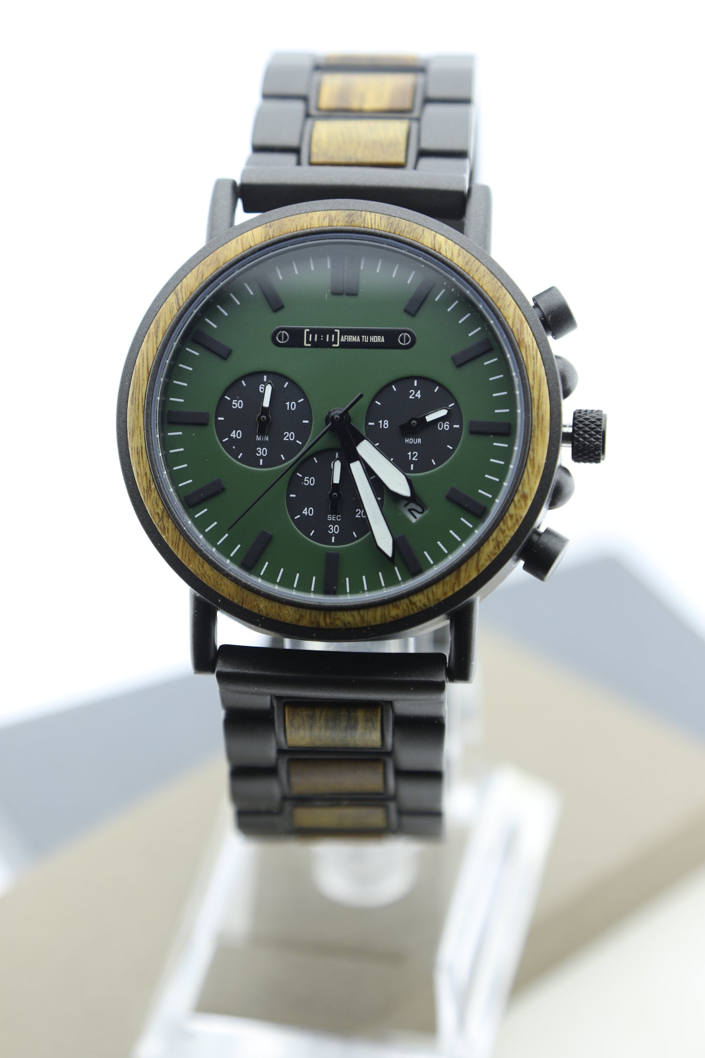 RELOJ ACERO DORADO – ESFERA VERDE WAGT063-2C