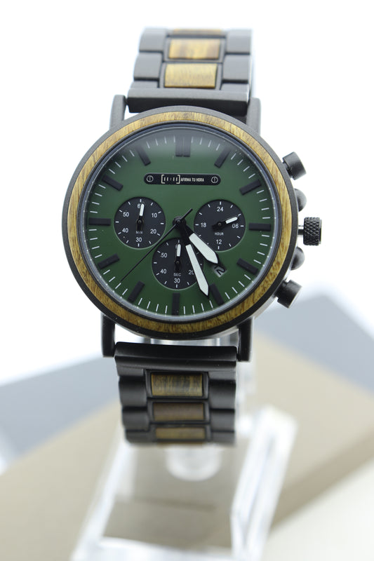 RELOJ ACERO DORADO – ESFERA VERDE WAGT063-2C