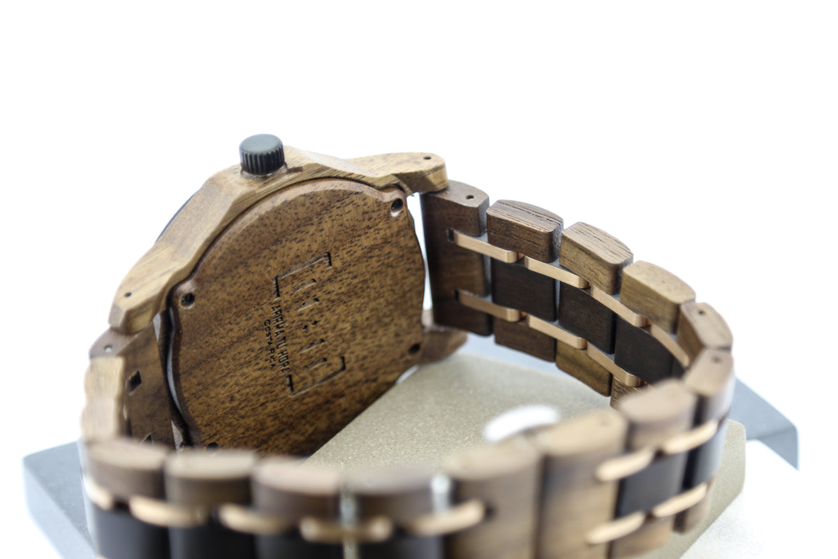 Reloj Análogo Nogal y Ébano Wood GT155-5C