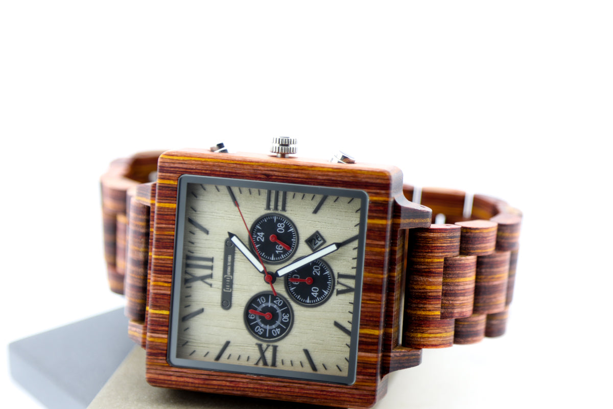 Reloj Análogo Ebony Wood y Acero Inox GT054-2C