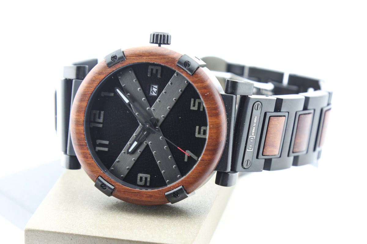 Reloj Análogo Ebony Wood y Acero Inox GT105-1C