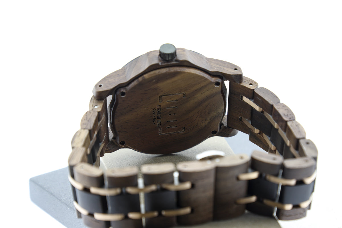 Reloj Análogo Nogal y Ébano Wood GT155-3C