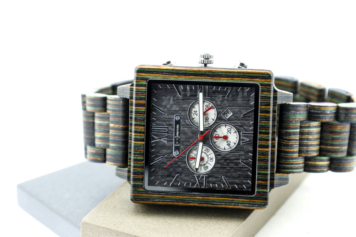 Reloj Análogo Ebony Wood y Acero Inox GT054-1C