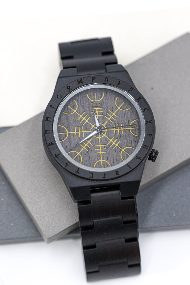 Reloj Vegvísir Nocturno – Poder Rúnico WAGT016-1C