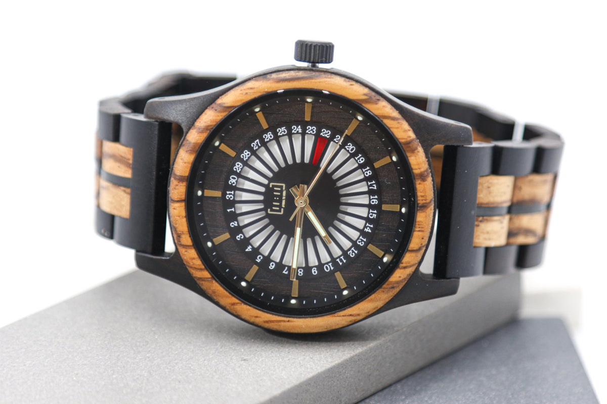 Reloj Orbit Dual – Contraste Natural Zebrawood  WAGT163-1C