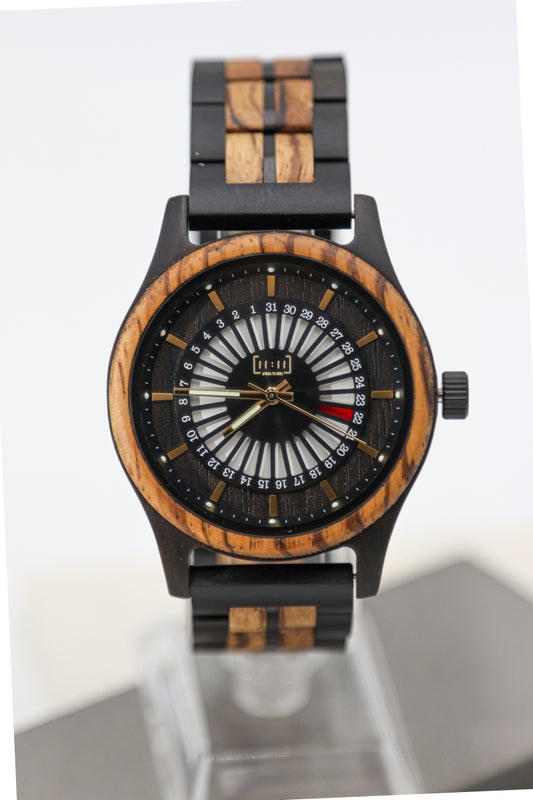 Reloj Orbit Dual – Contraste Natural Zebrawood  WAGT163-1C