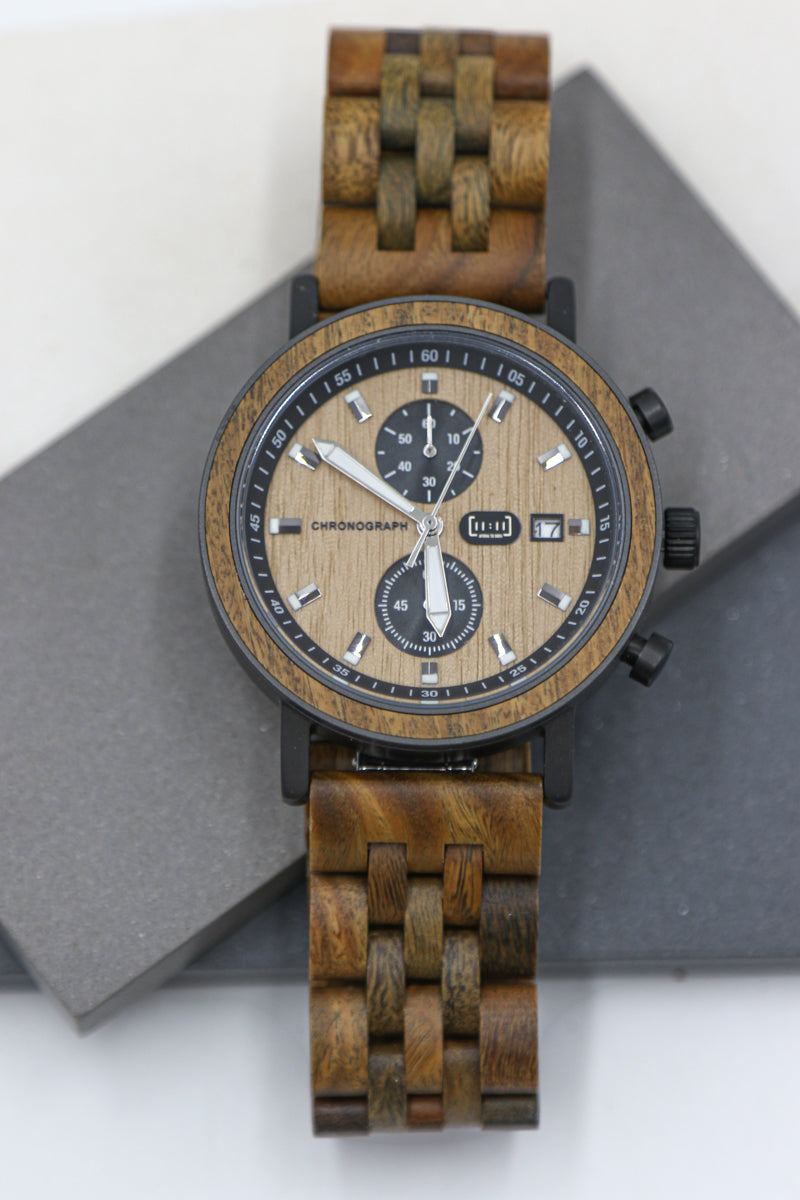 Reloj Análogo Ebony Wood WAGZ005-3C