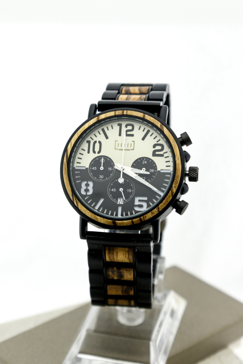 Reloj Análogo Ebony Wood y Acero Inox GR025-1C