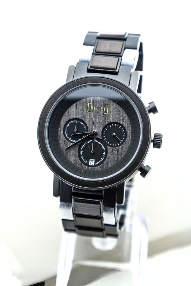 Reloj Análogo Ebony Wood y Acero Inox GR001-3C