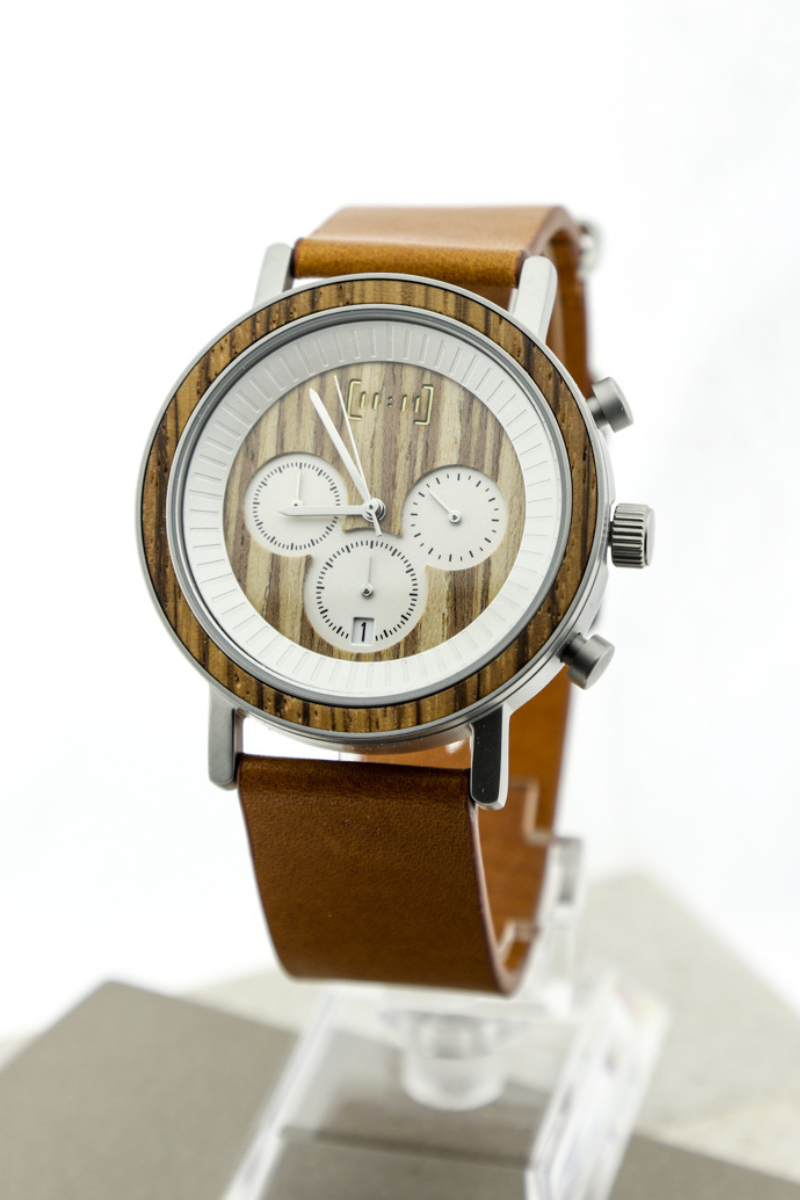 Reloj Análogo Ebony  Wood - Cuero GR001-2C