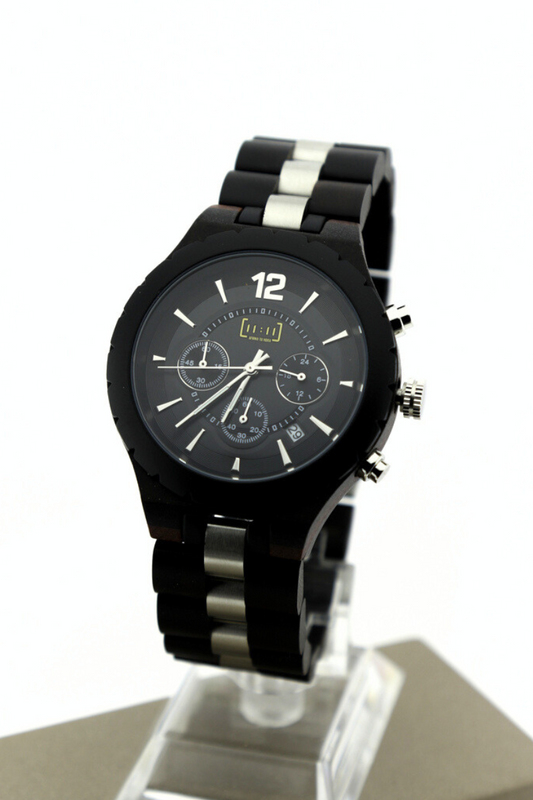 Reloj Análogo Ebony Wood y Acero Inox GR022-1C