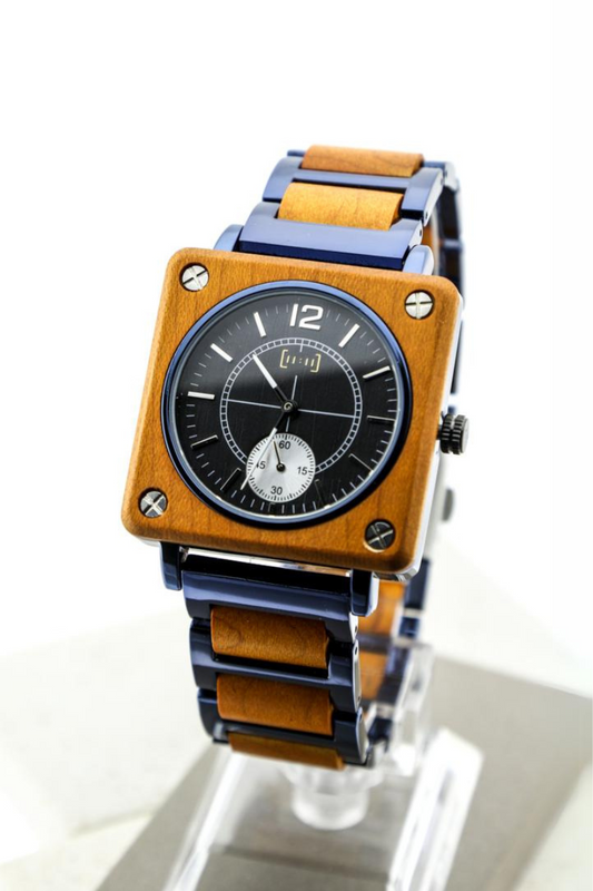 Reloj Análogo Ebony Wood y Acero Inox GR014-2C