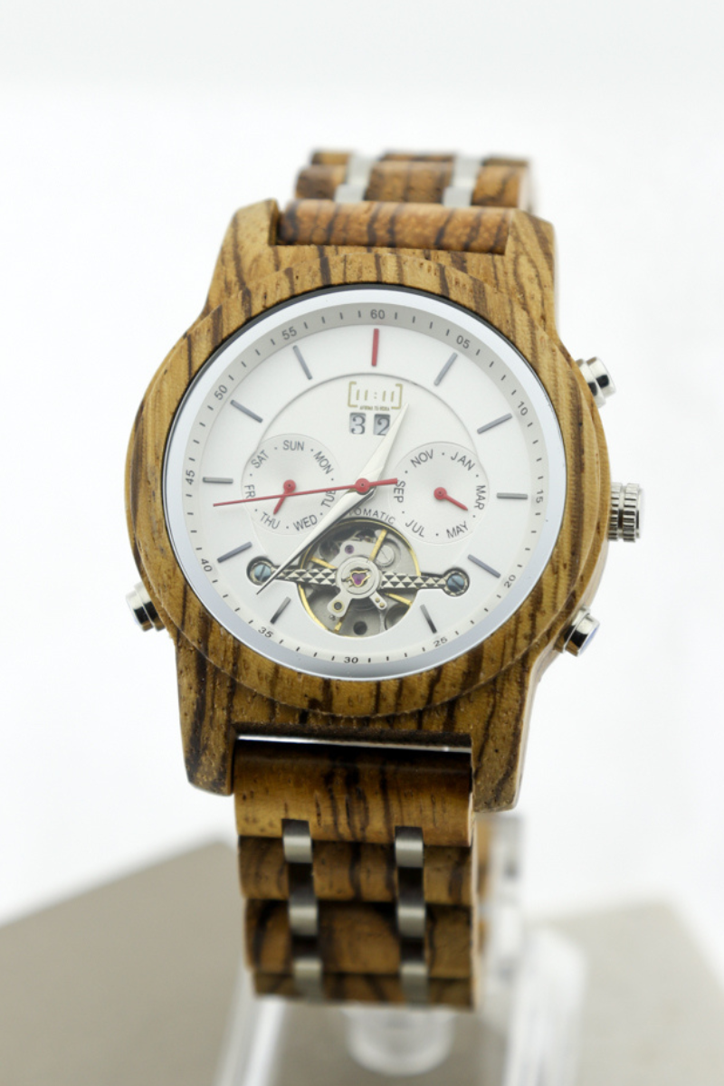 Reloj Mecánico Zebra Wood Blk GQ027-2C