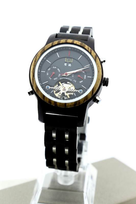 Reloj mecánico luxury zebra wood BLK GQ027-3C