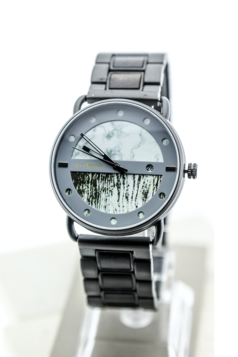 Reloj Análogo Ebony Wood y Acero Inox GS001-3C