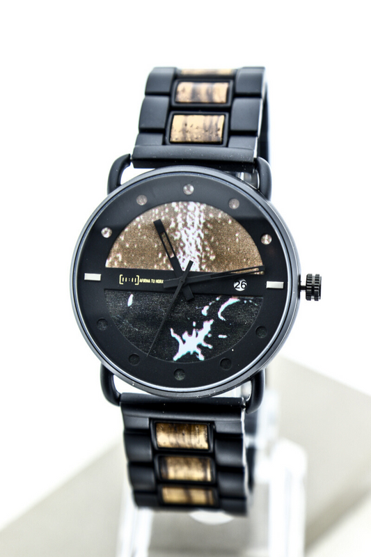 Reloj Análogo Ebony Wood y Acero Inox GS001-2C