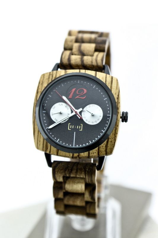 Reloj Análogo Ebony Wood y Acero Inox GS006-2C