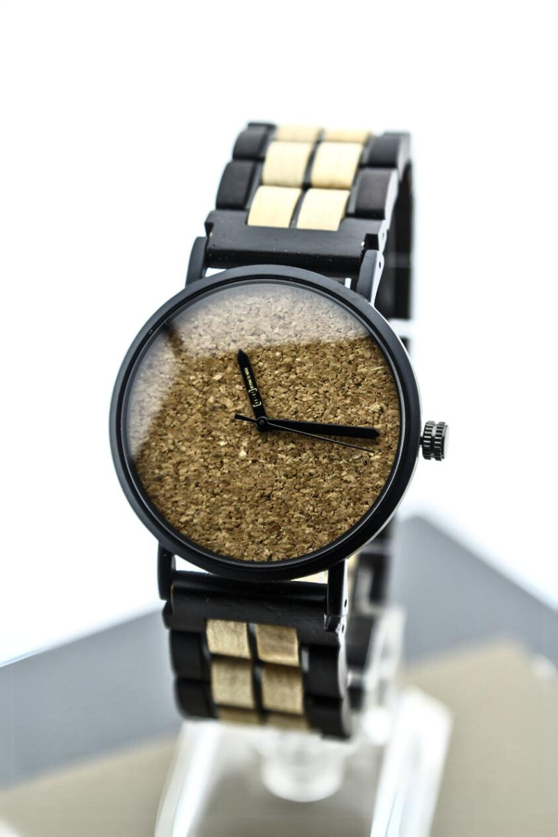 Reloj Análogo Ebony Wood y Acero Inox GS019-2C