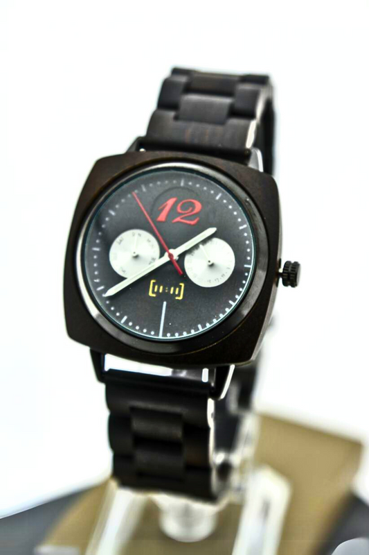 Reloj Análogo Ebony Wood y Acero Inox GS006-1C