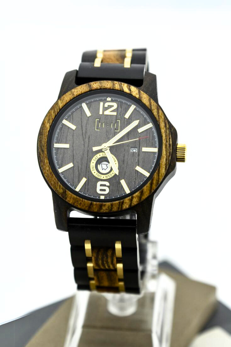 Reloj Análogo Ebony Wood y Acero Inox GT135-3C