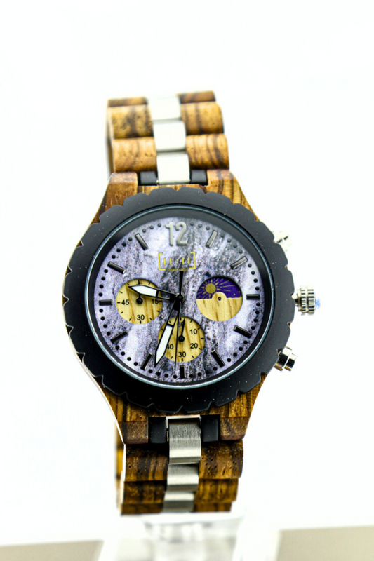 Reloj Análogo Ebony Wood y Acero Inox GT069-2C