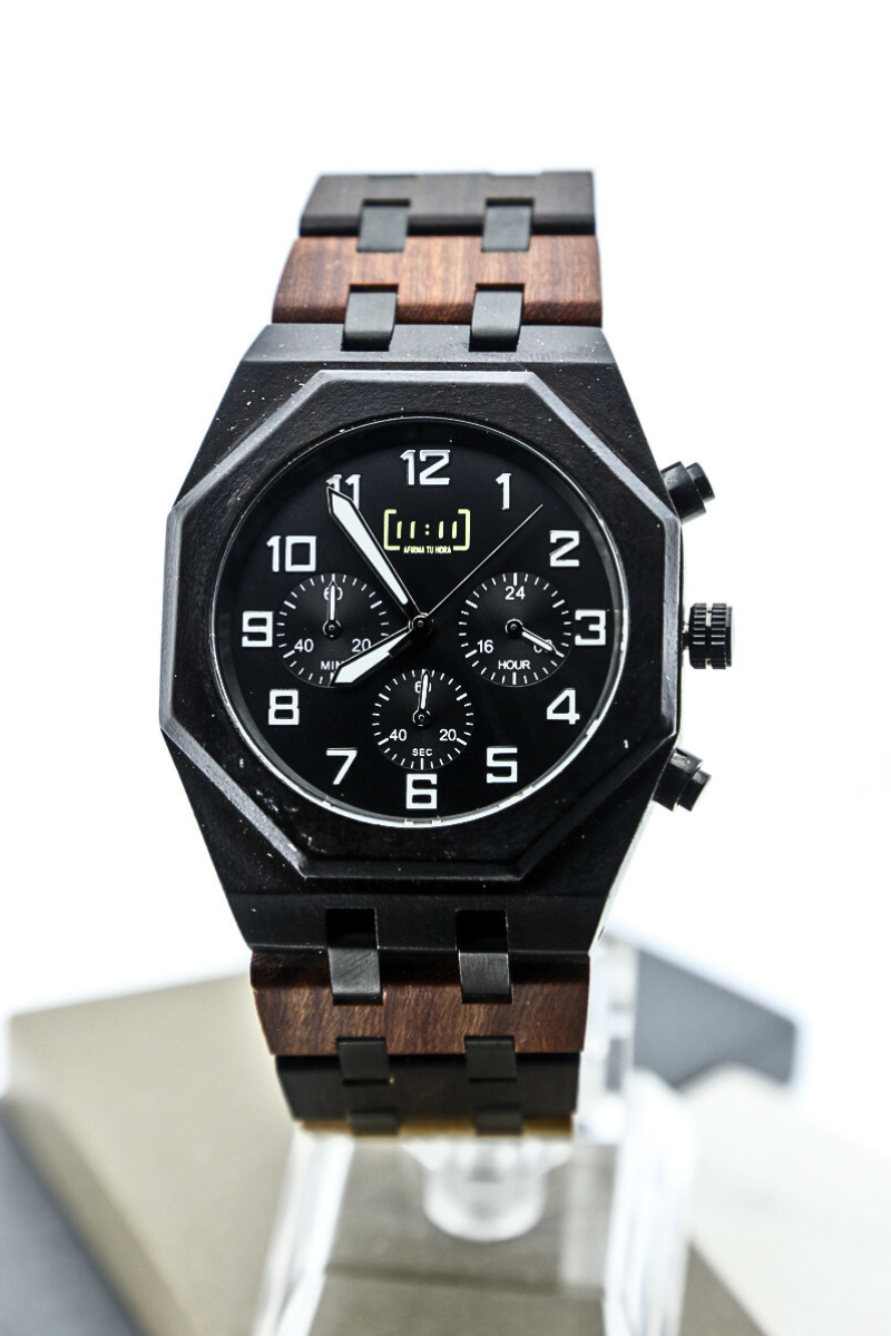 Reloj Análogo Ebony Wood y Acero Inox GT092-1C