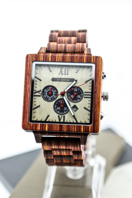 Reloj Análogo Ebony Wood y Acero Inox GT054-2C