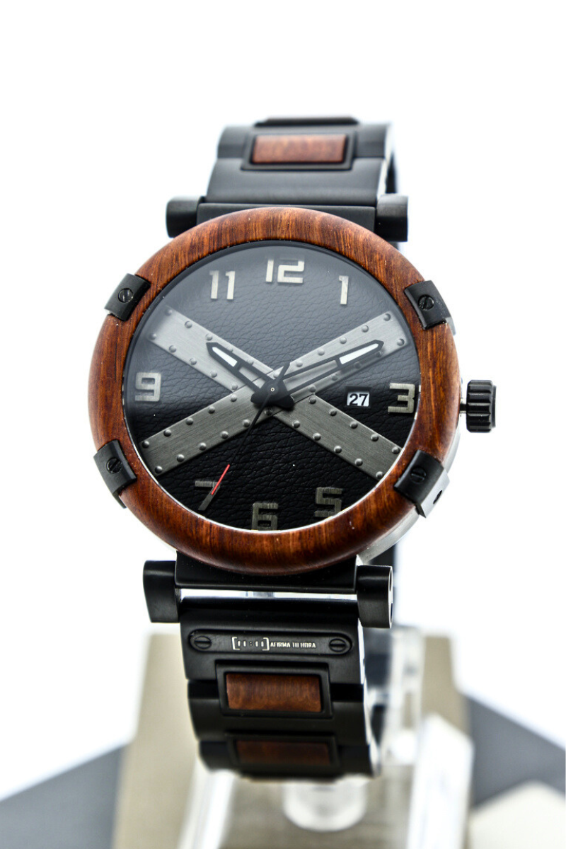 Reloj Análogo Ebony Wood y Acero Inox GT105-1C