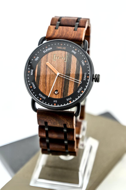 Reloj Análogo Ebony Wood y Acero Inox GT059-4C