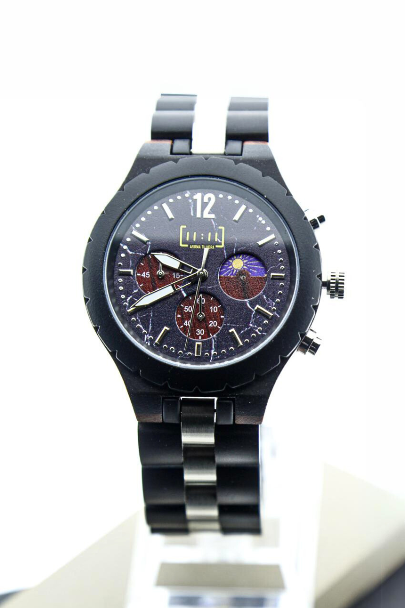 Reloj Análogo Ebony Wood y Acero Inox GT069-1C