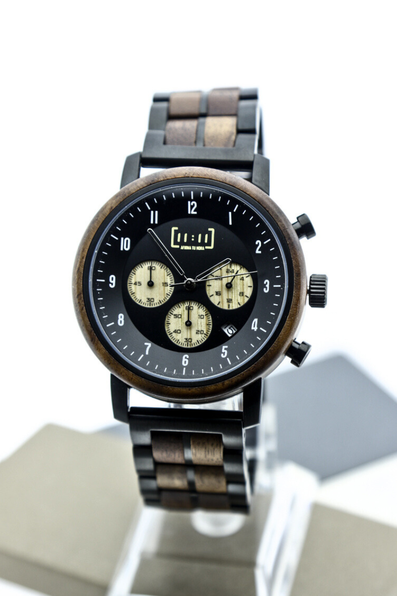 Reloj Análogo Ebony Wood y Acero Inox GT148-1C