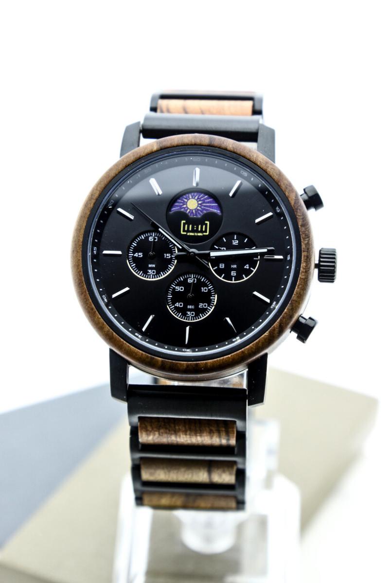 Reloj Análogo Ebony Wood y Acero Inox GT121-1C