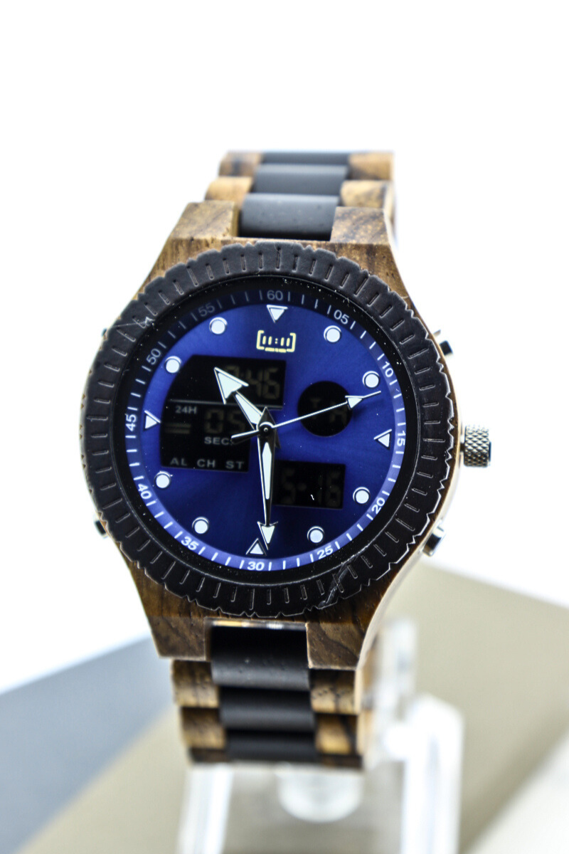 Reloj Análogo Madera West y Acero Inox GT040-3C