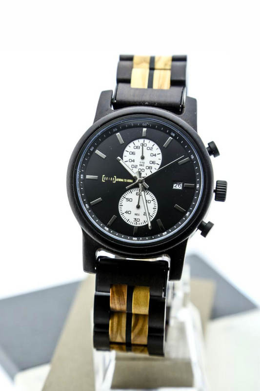 Reloj Análogo Ebony Wood y Acero Inox GT116-1C