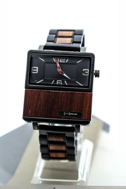 Reloj Análogo Ebony Wood y Acero Inox GT095-1C