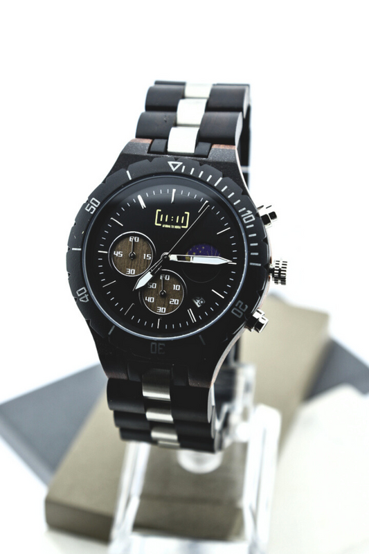 Reloj Análogo Ebony Wood y Acero Inox GT069-1C