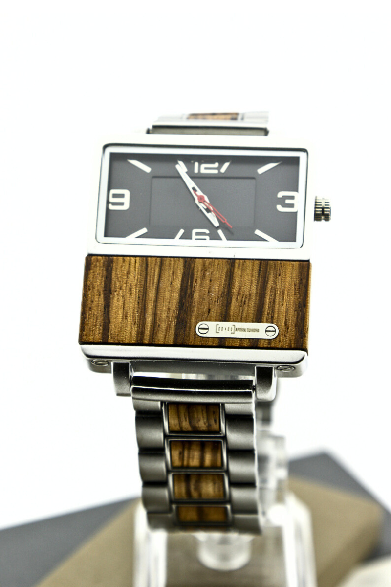 Reloj Análogo Ebony Wood y Acero Inox GT095-3C