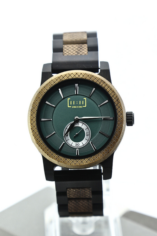 Reloj Análogo Ebony Wood y Acero Inox GT131-2C