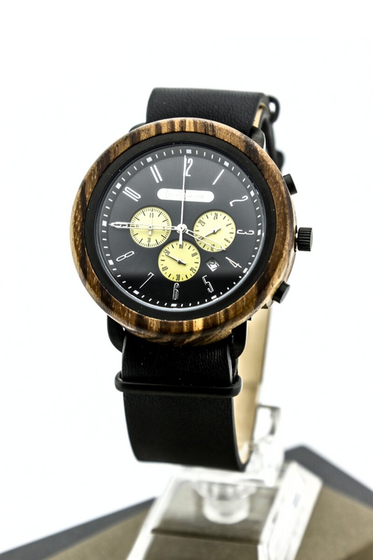 Reloj Análogo Ebony Wood - Cuero GT056-4C