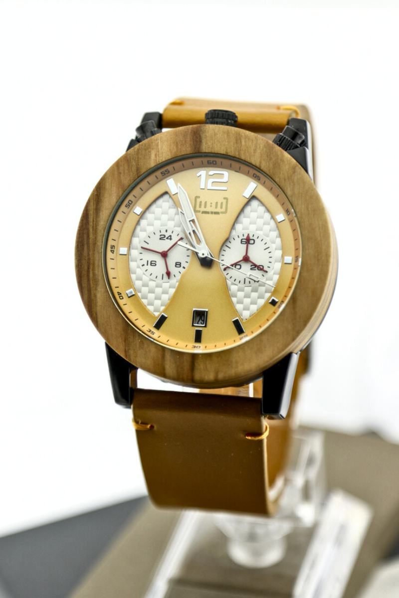 Reloj Análogo Ebony Wood - Cuero GT030-3C